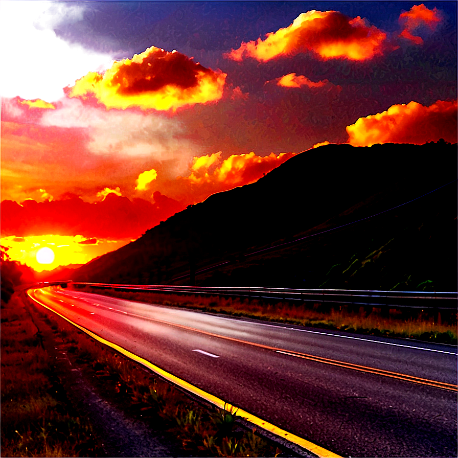 Download Sunset On The Highway Png 34 | Wallpapers.com