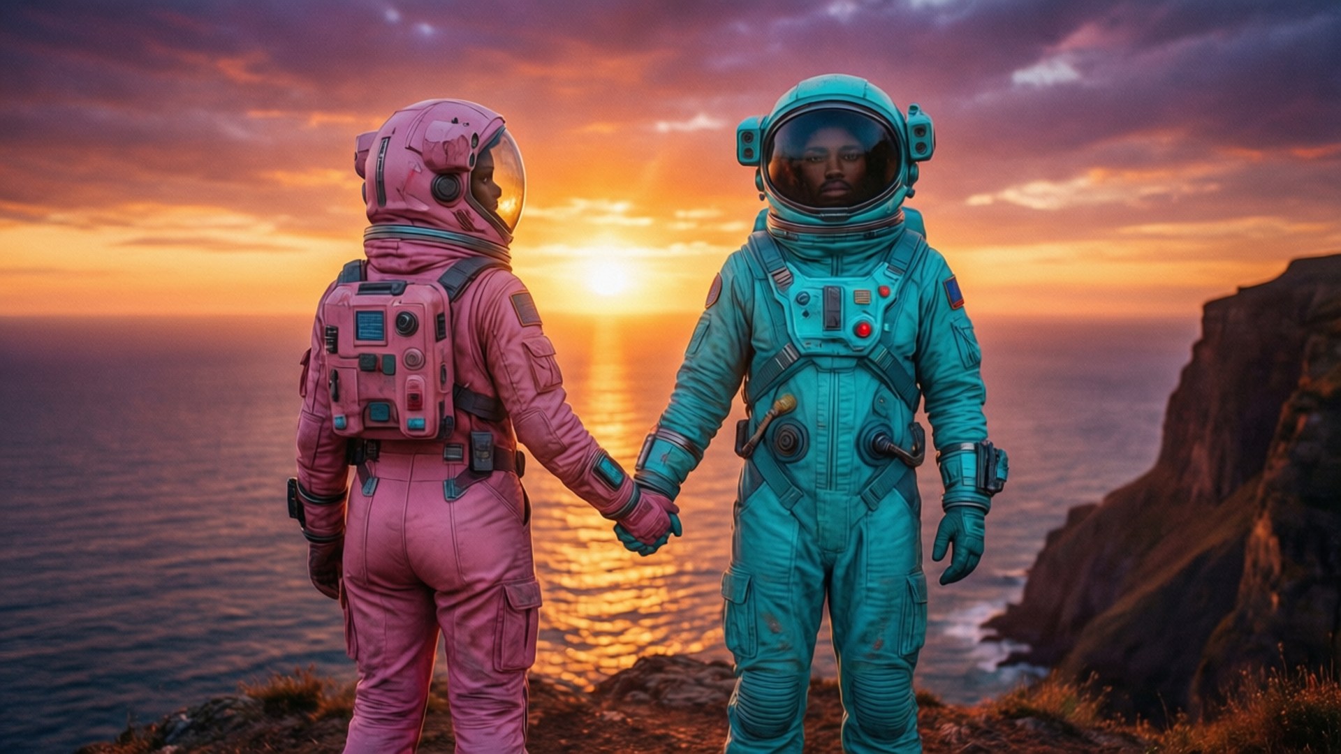 Sunset Over Alien Ocean Wallpaper