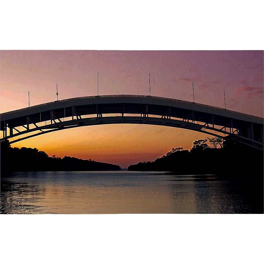 Sunset Over Bridge Png Wrt PNG