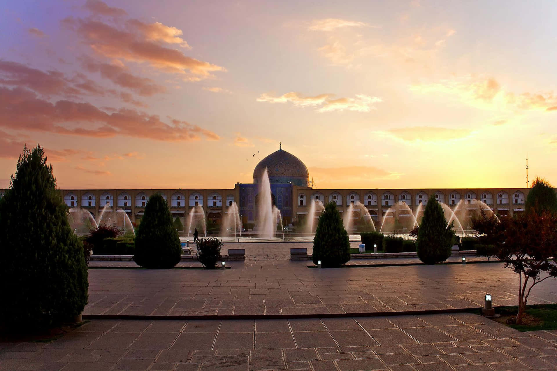 Sunset Over Isfahan Imam Square Wallpaper