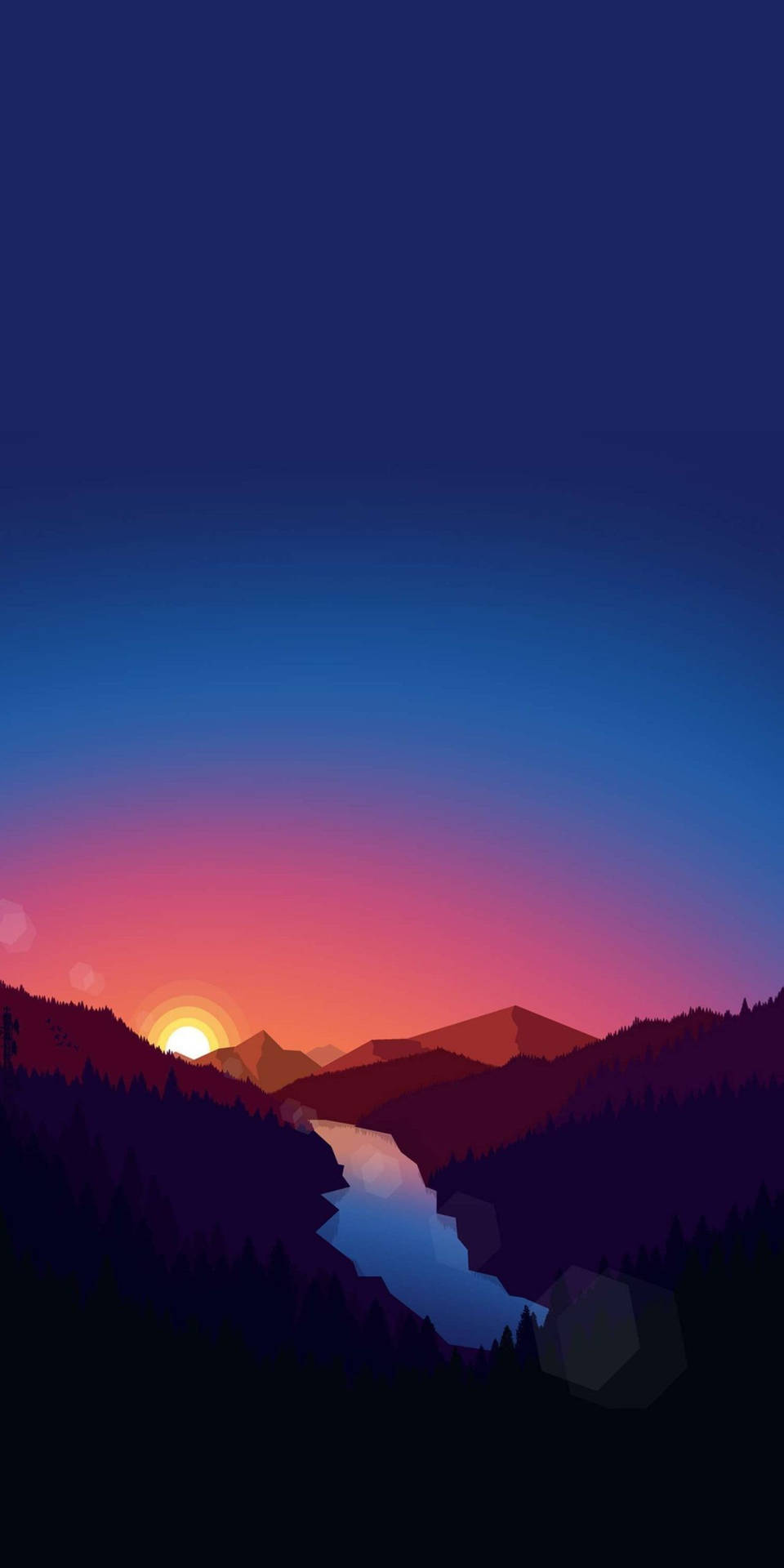 Sunset Over Mountains Minimal Dark Iphone
