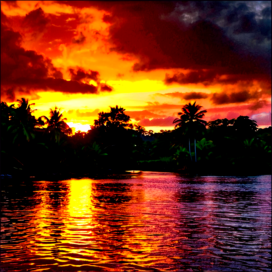 Sunset Over River Png 25 PNG