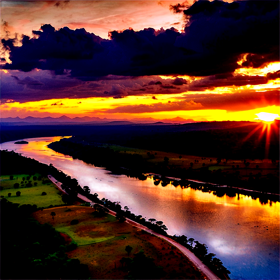 Sunset Over River Png Rnh91 PNG