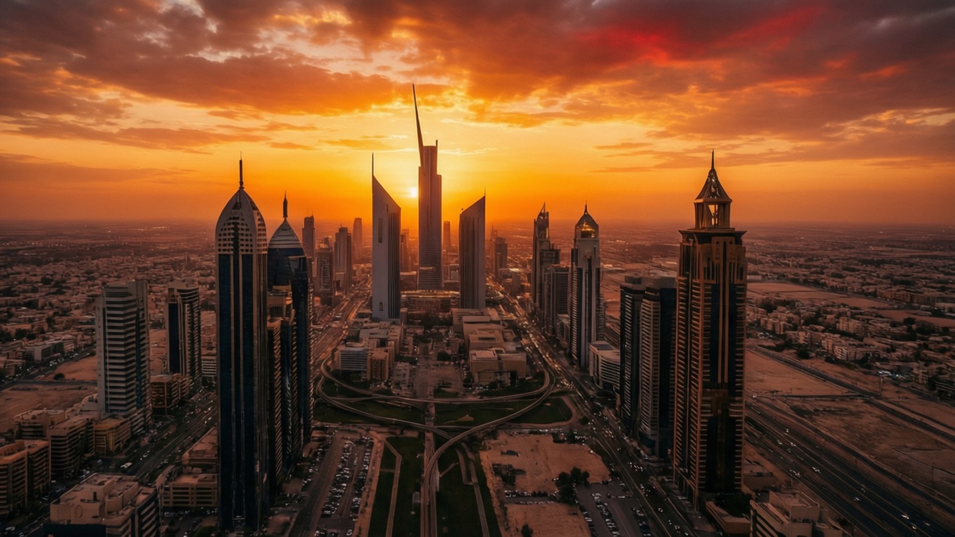 Solnedgang over Riyadh Bakgrunner