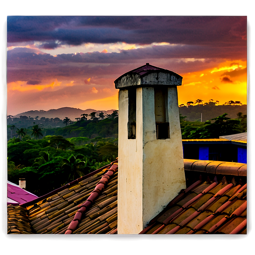 Sunset Over Rooftops Png 40 PNG