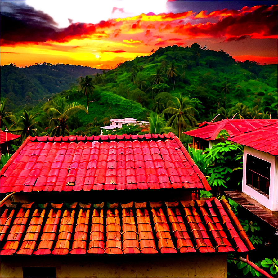 Sunset Over Rooftops Png Bgt62 PNG