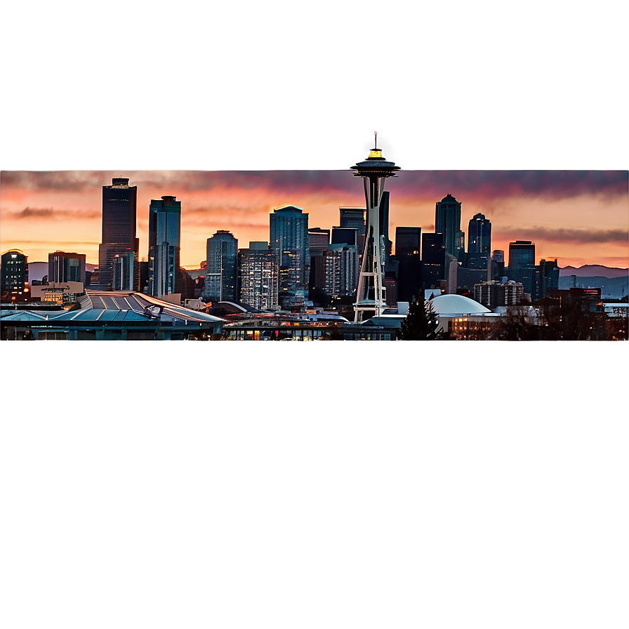 Sunset Over Seattle Skyline Png 9 PNG