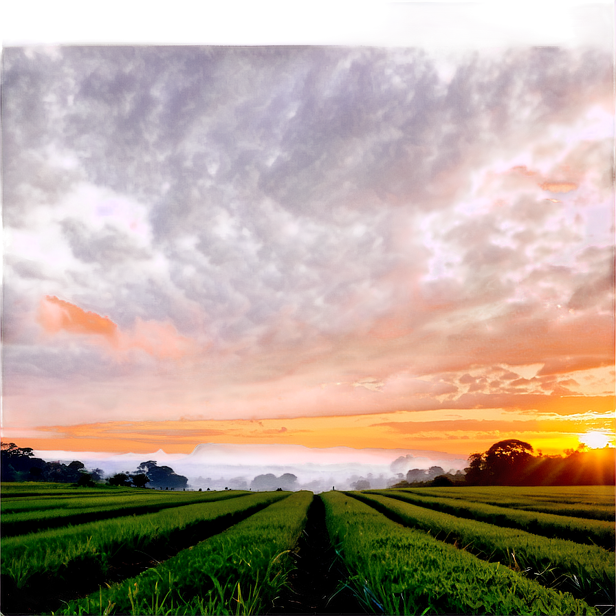 Sunset Over The Fields Png 05212024 PNG