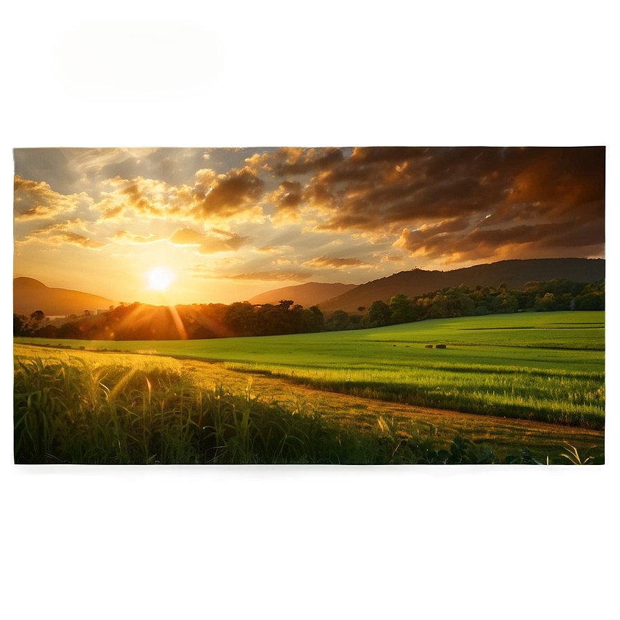 Sunset Over The Fields Png 19 PNG