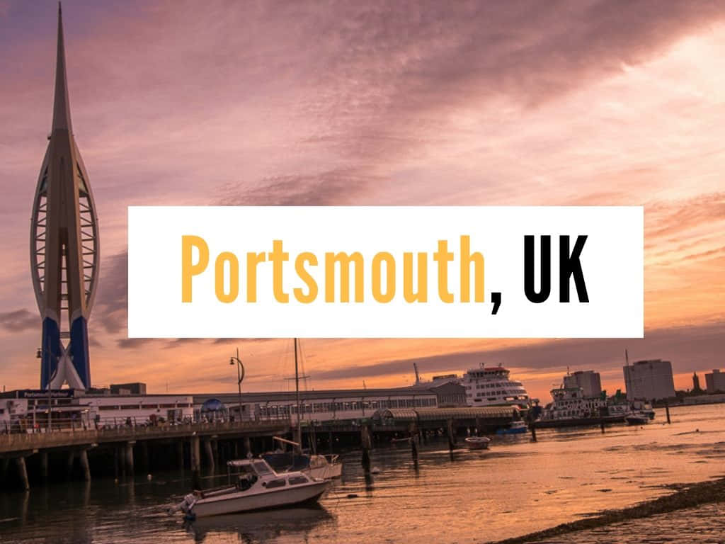 Sunset Over The Historic Portsmouth Skyline In United Kingdom (depending On The Actual Image) Wallpaper