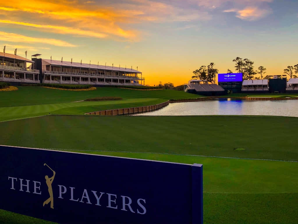 Auringonlasku Players Championship Golfkentällä Taustakuva