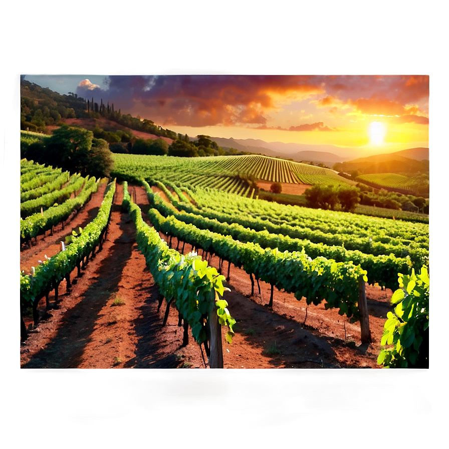 Sunset Over Vineyard Png Jrn14 PNG