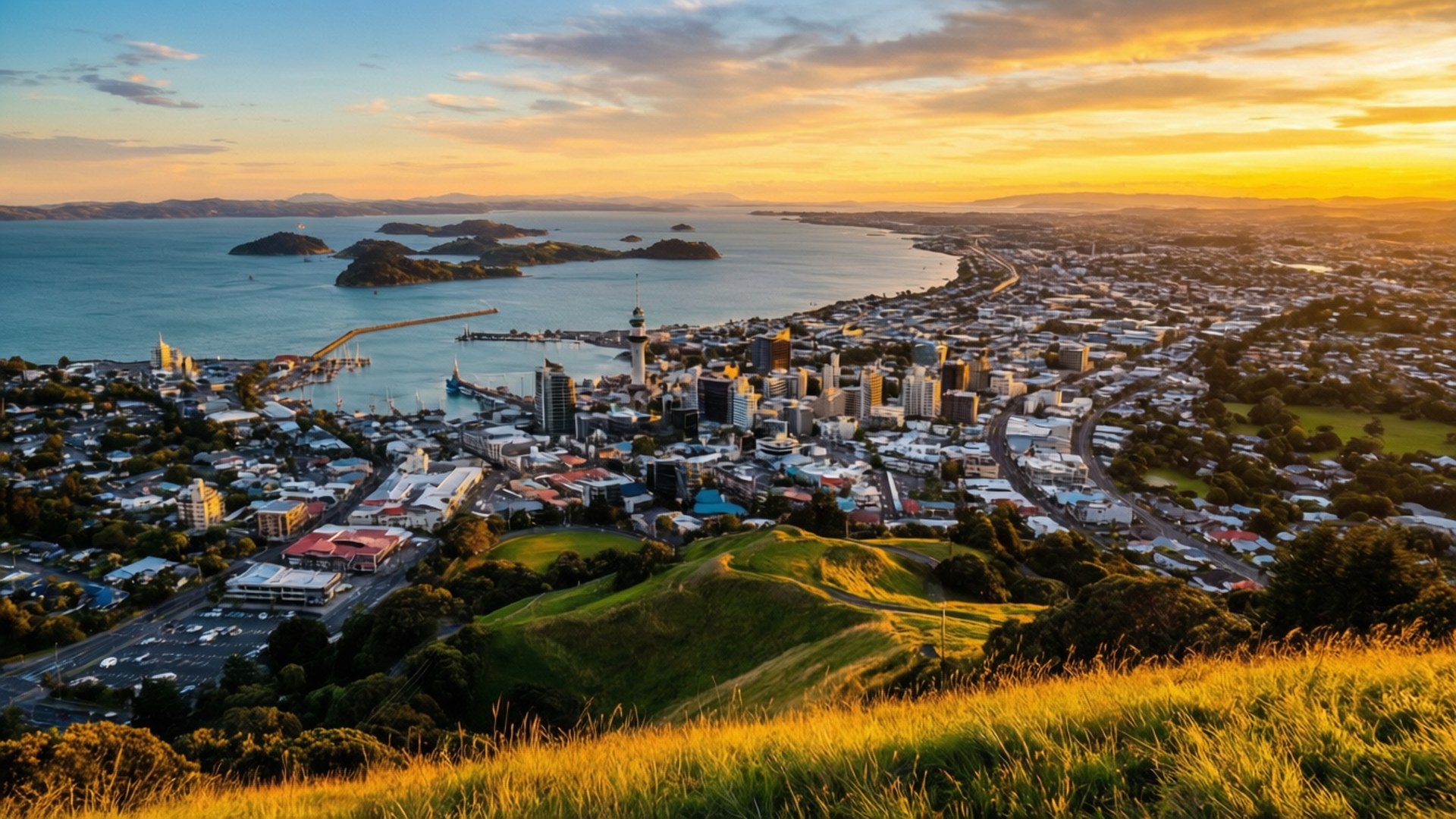 Solnedgang over Whangarei Wallpapers