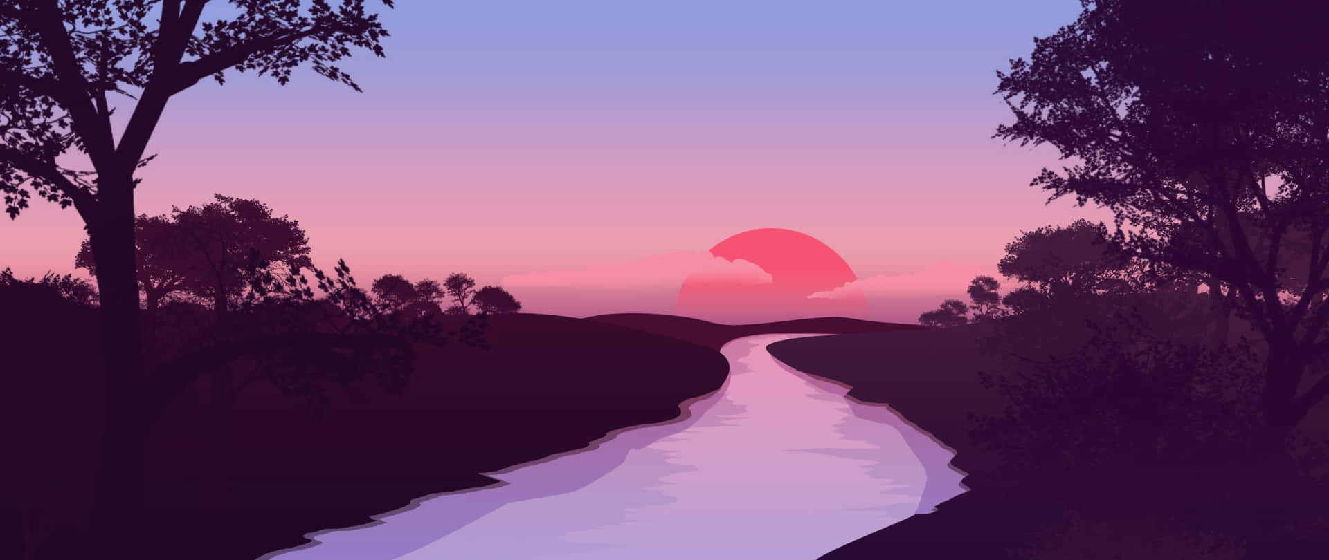 A Mesmerizing Sunset Painting of a Peaceful Seashore Wallpaper
