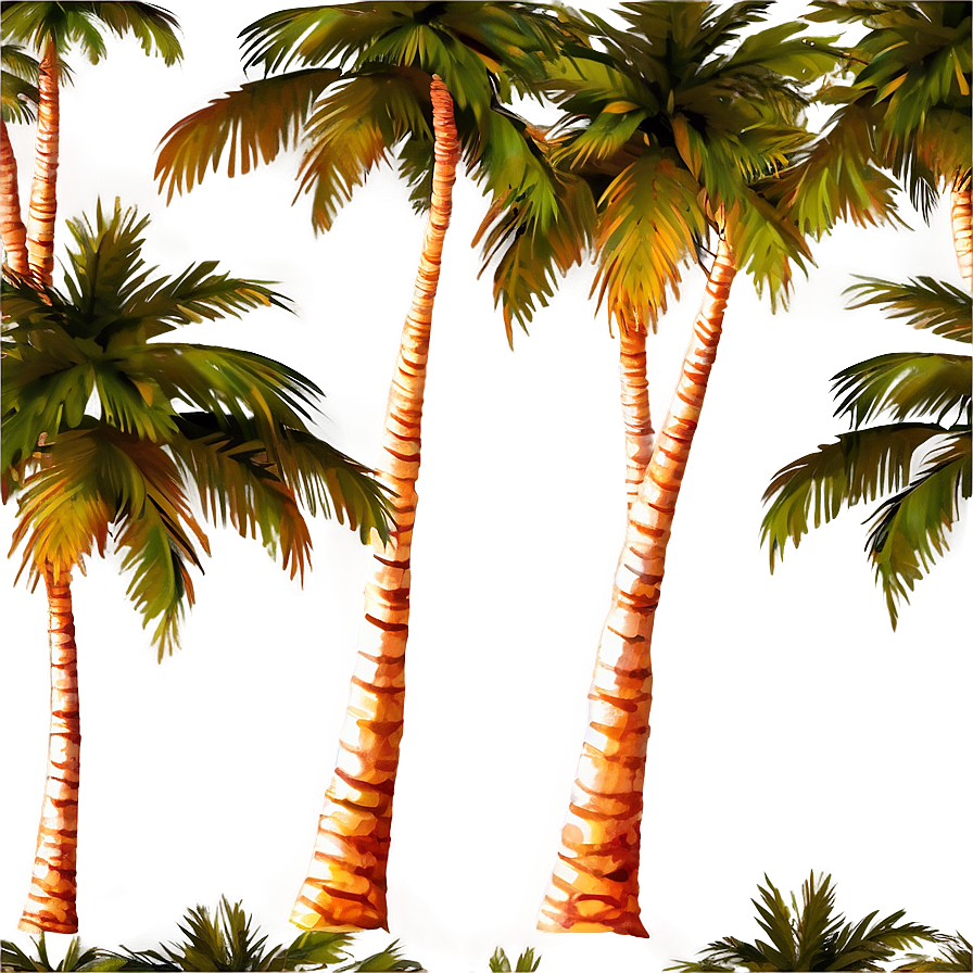 Sunset Palms Background Png 06112024 PNG