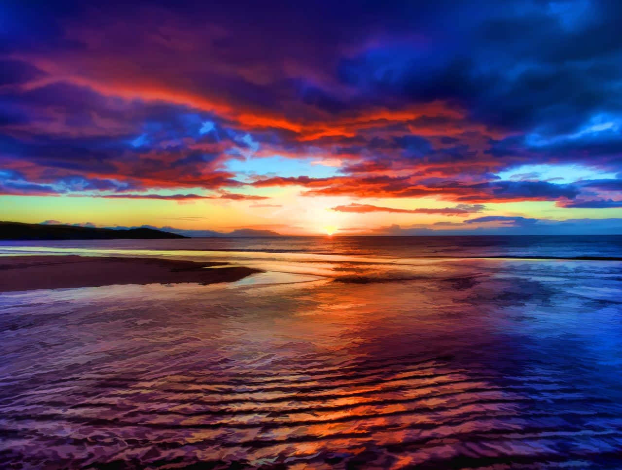 Captivating Ocean Sunset Wallpaper
