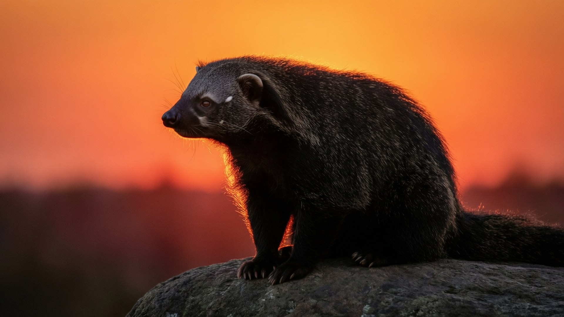 Profil du Coucher de Soleil Fonds d'écran