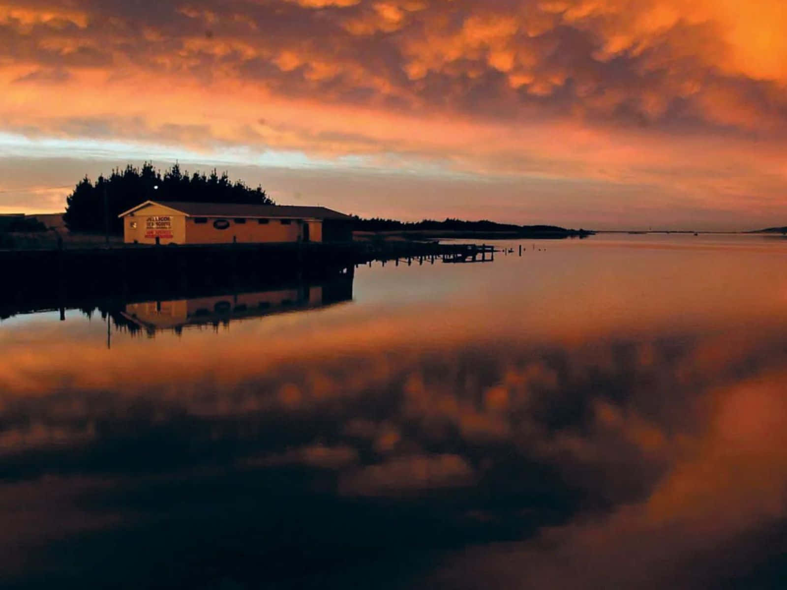 Sunset Reflections Invercargill New Zealand Wallpaper