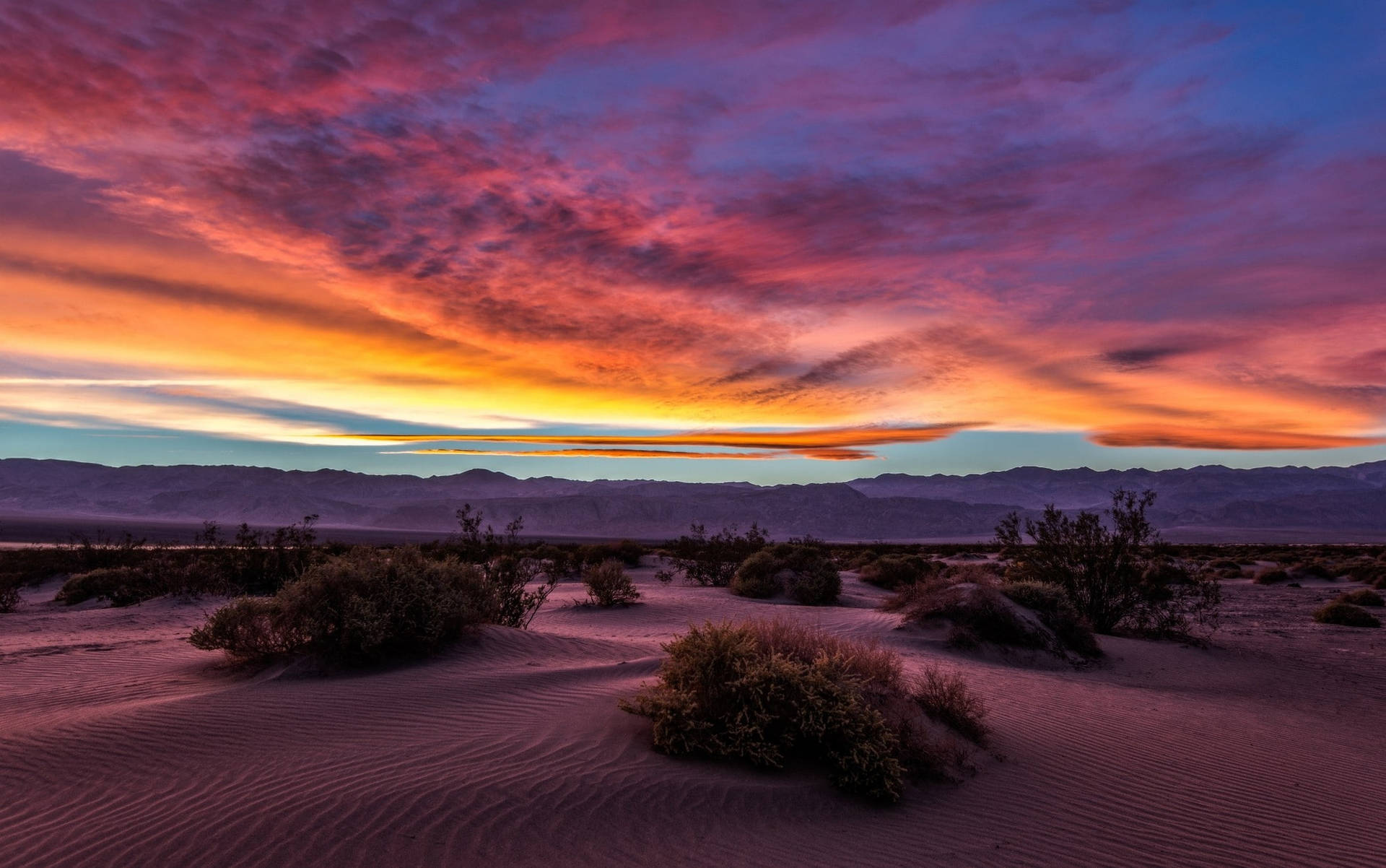 Sunset Scenery Death Valley Wallpaper