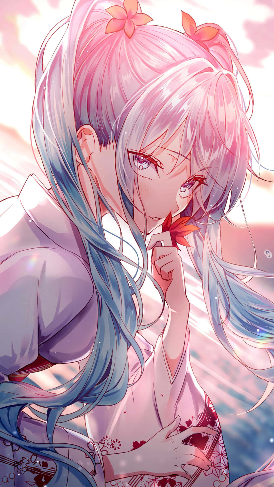 Sunset Serenade Anime Girl Wallpaper