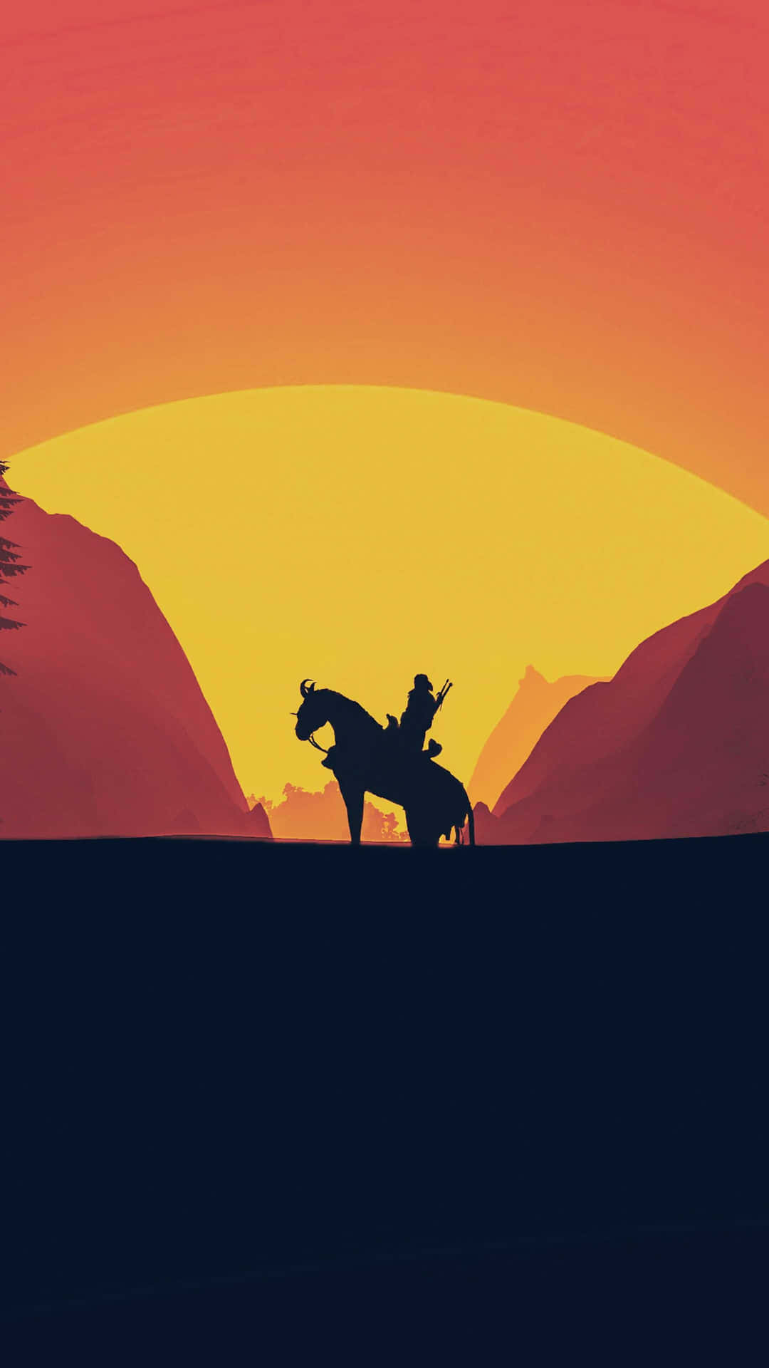 "sunset Silhouette Of A Cowboy"