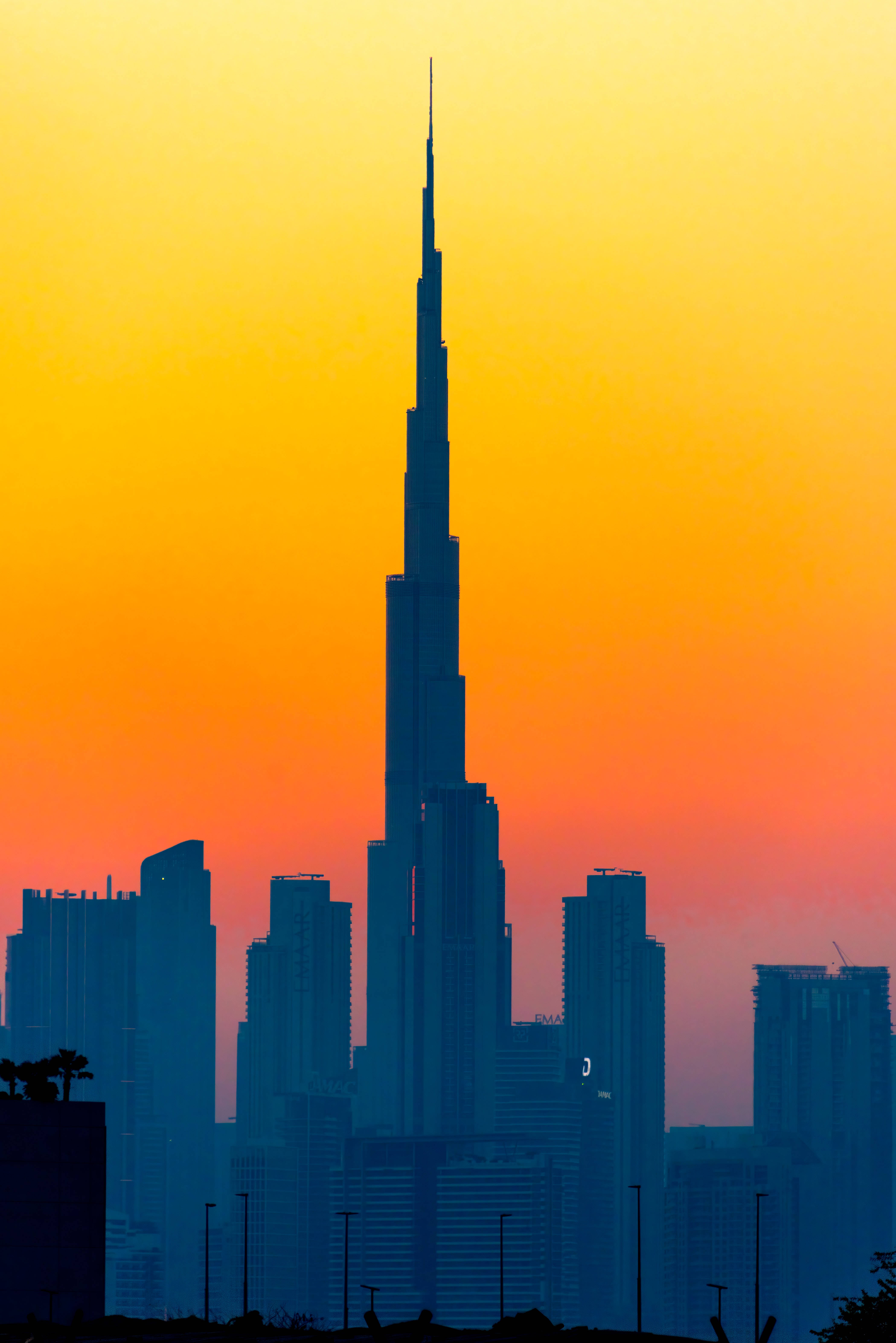 Sunset Silhouette Of The Burj Khalifa Wallpaper