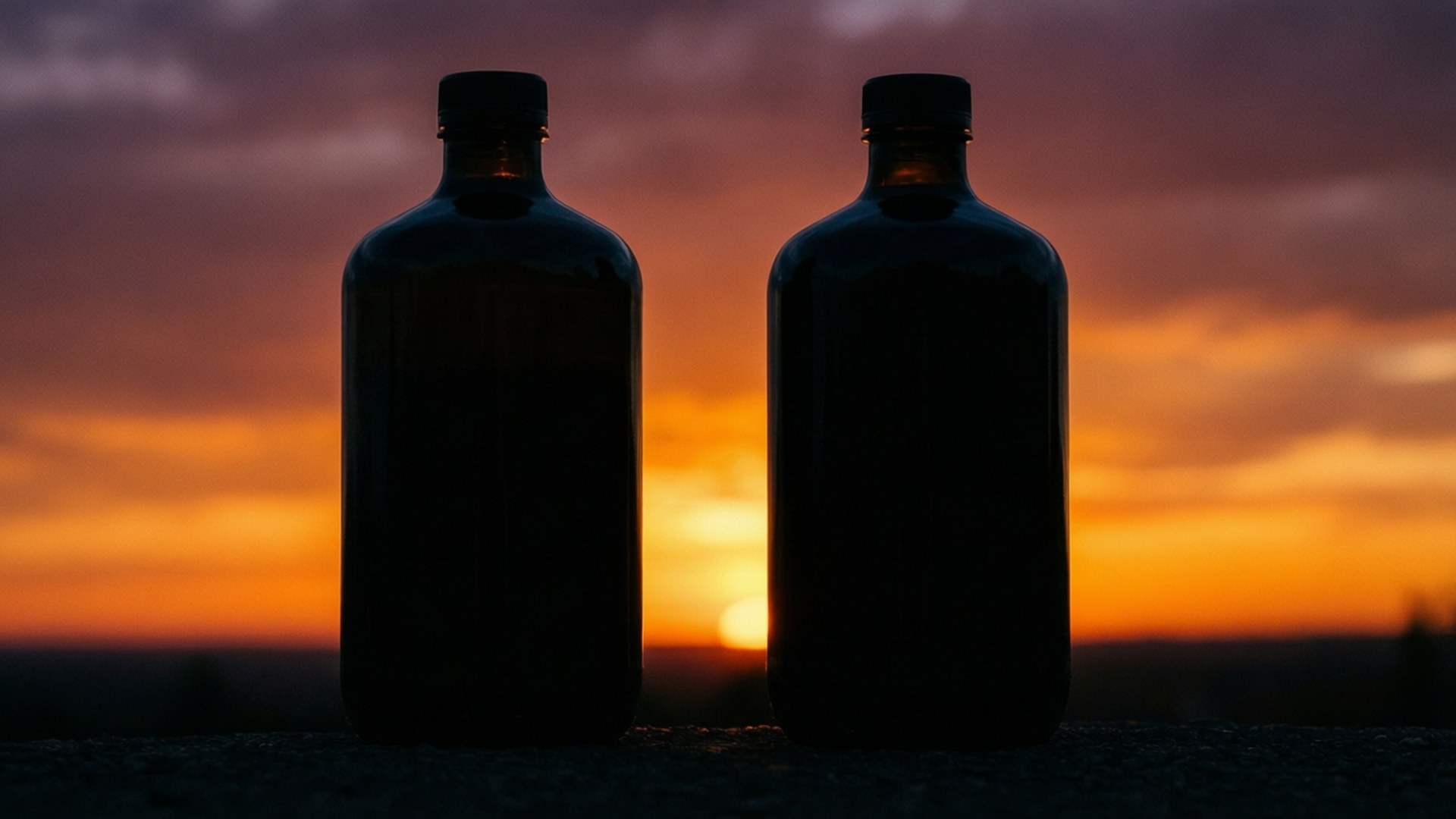 Sonnenuntergang-Silhouetten Wallpaper