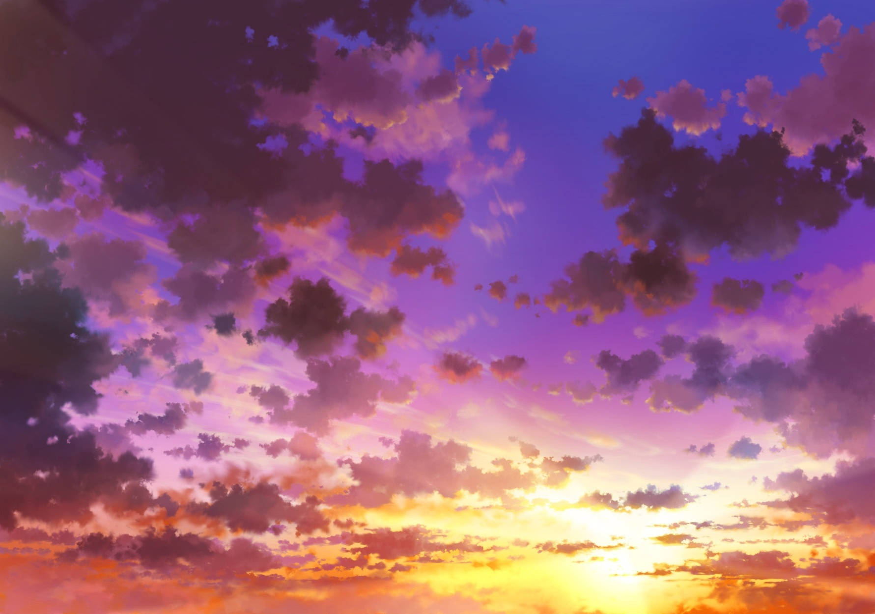 Sunset Sky Digital Art Wallpaper