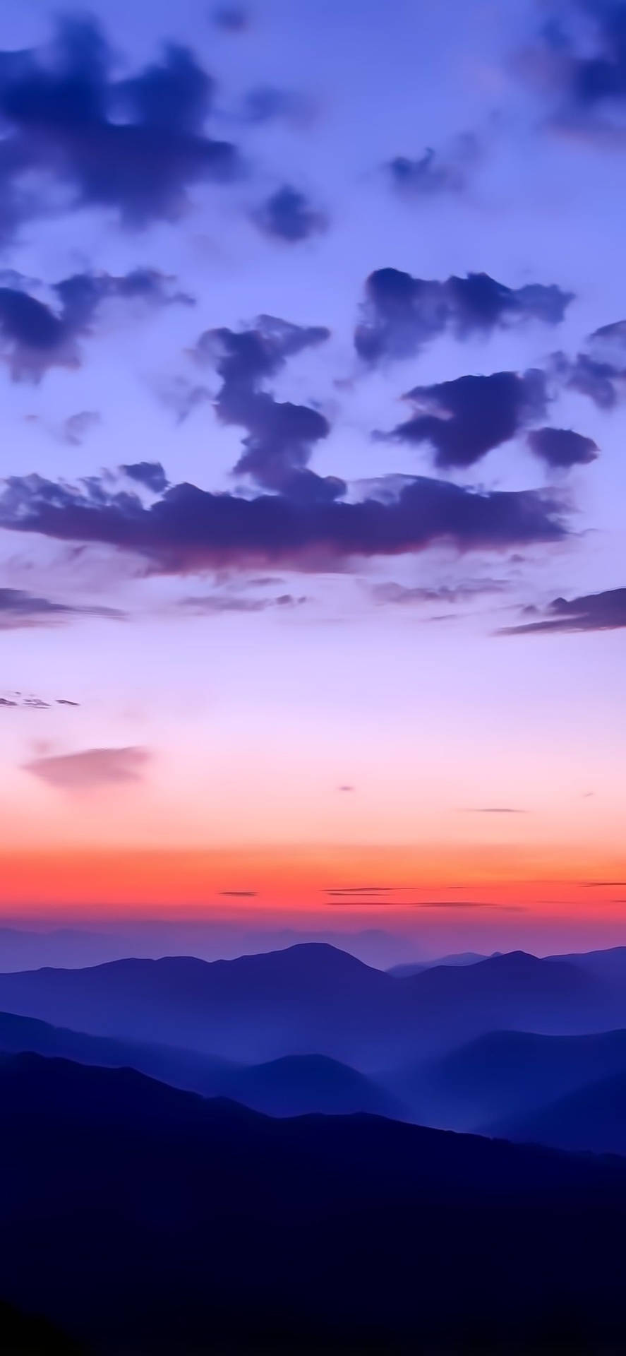 Sunset Sky Og Bjerge Farve Iphone Wallpaper