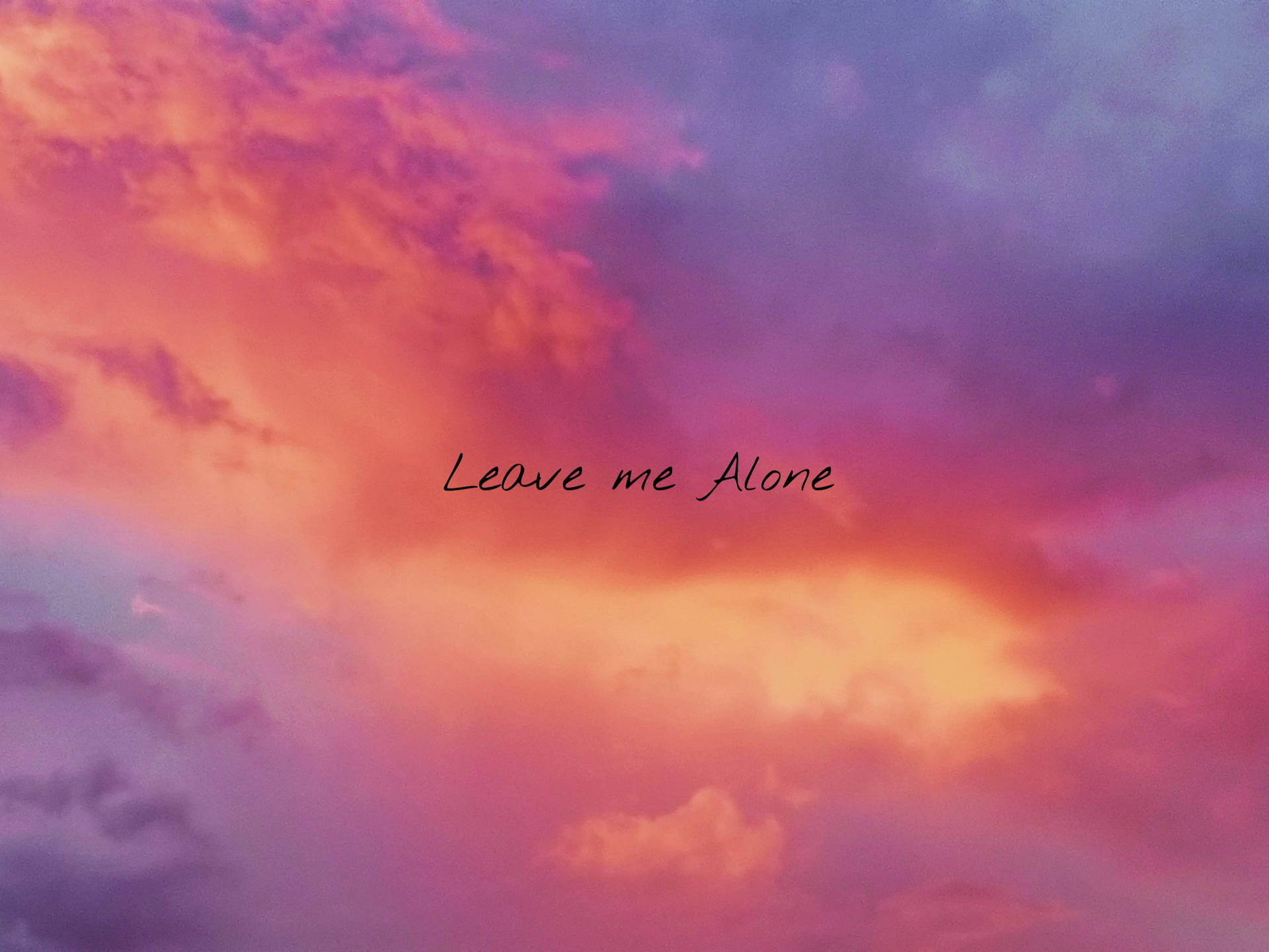 Sunset Sky With Leave Me Alone Wallpaper