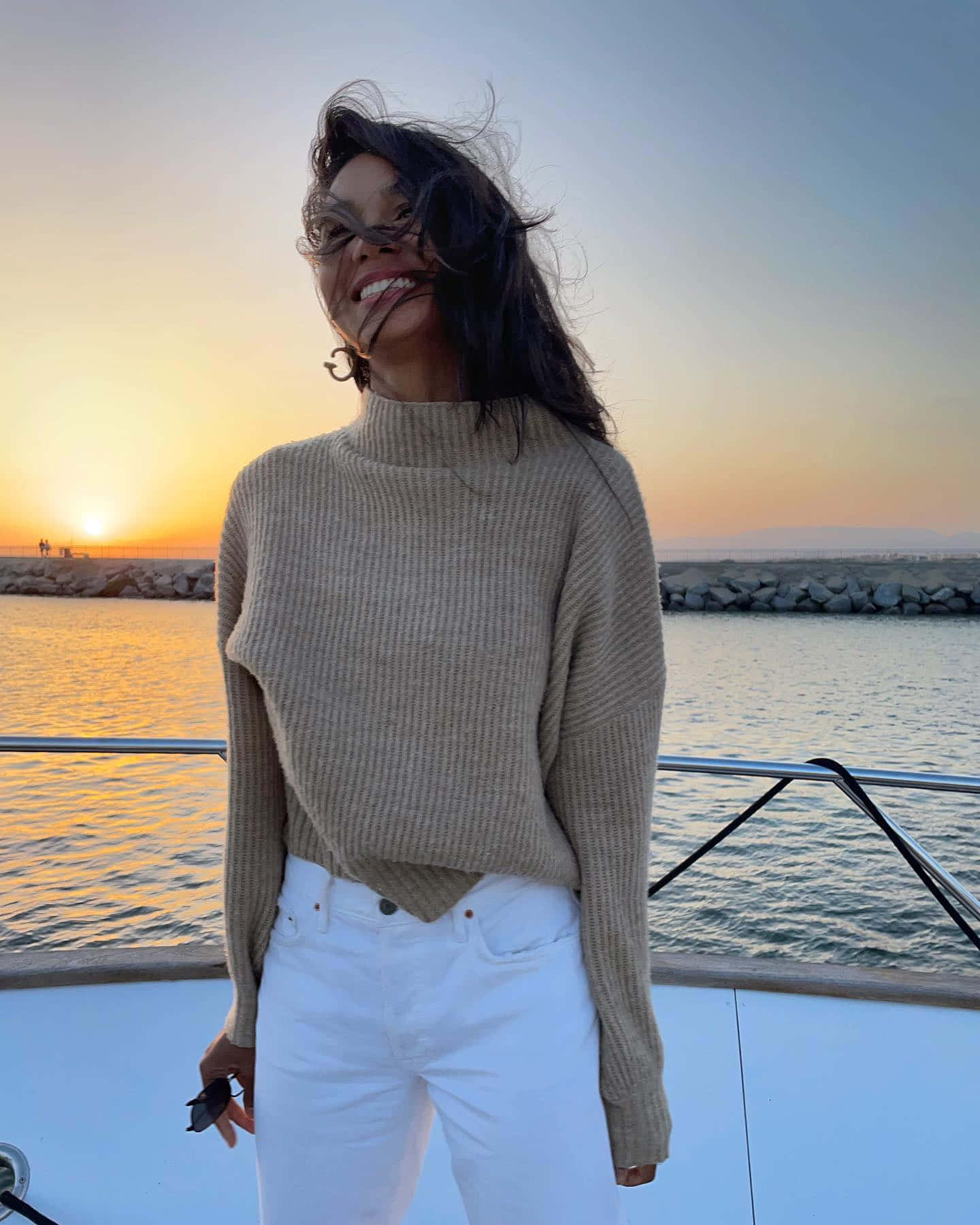 Sunset Smile Aboard Yacht Wallpaper