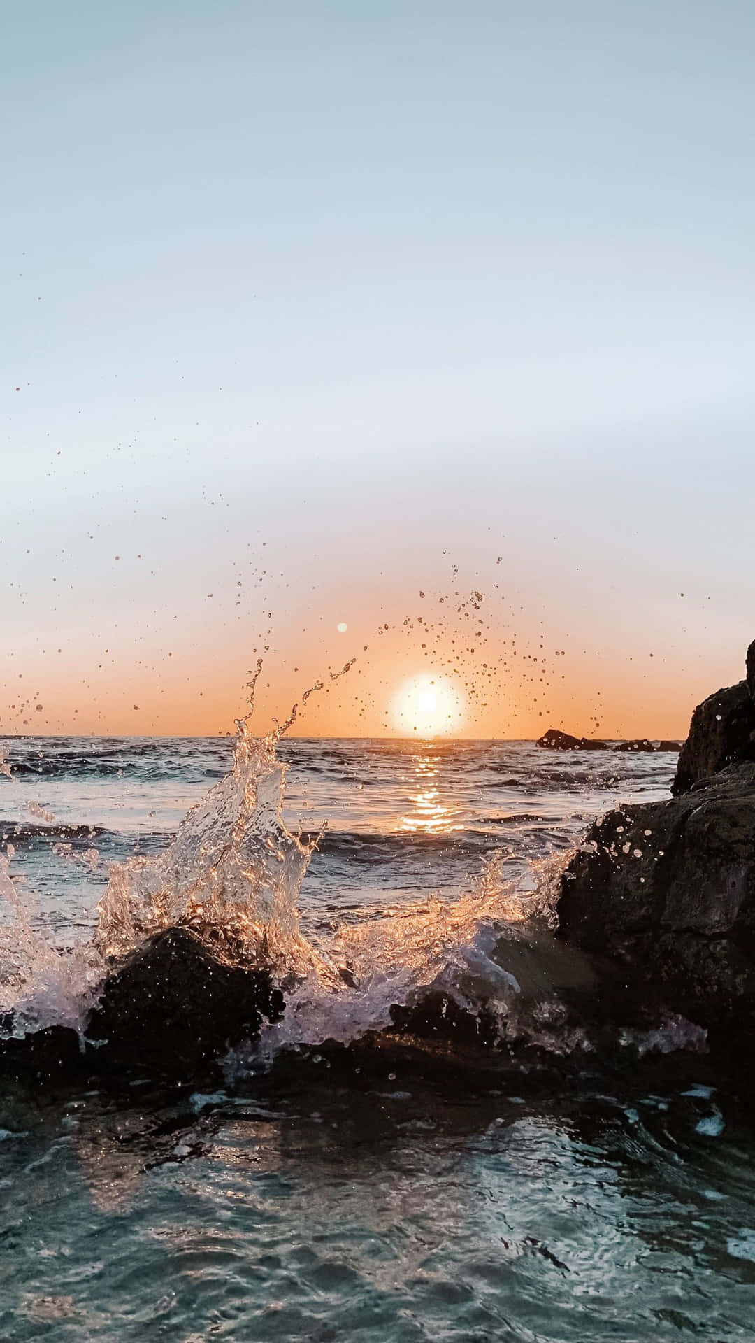 Solnedgang Splash Havlandskap Bakgrunnsbildet