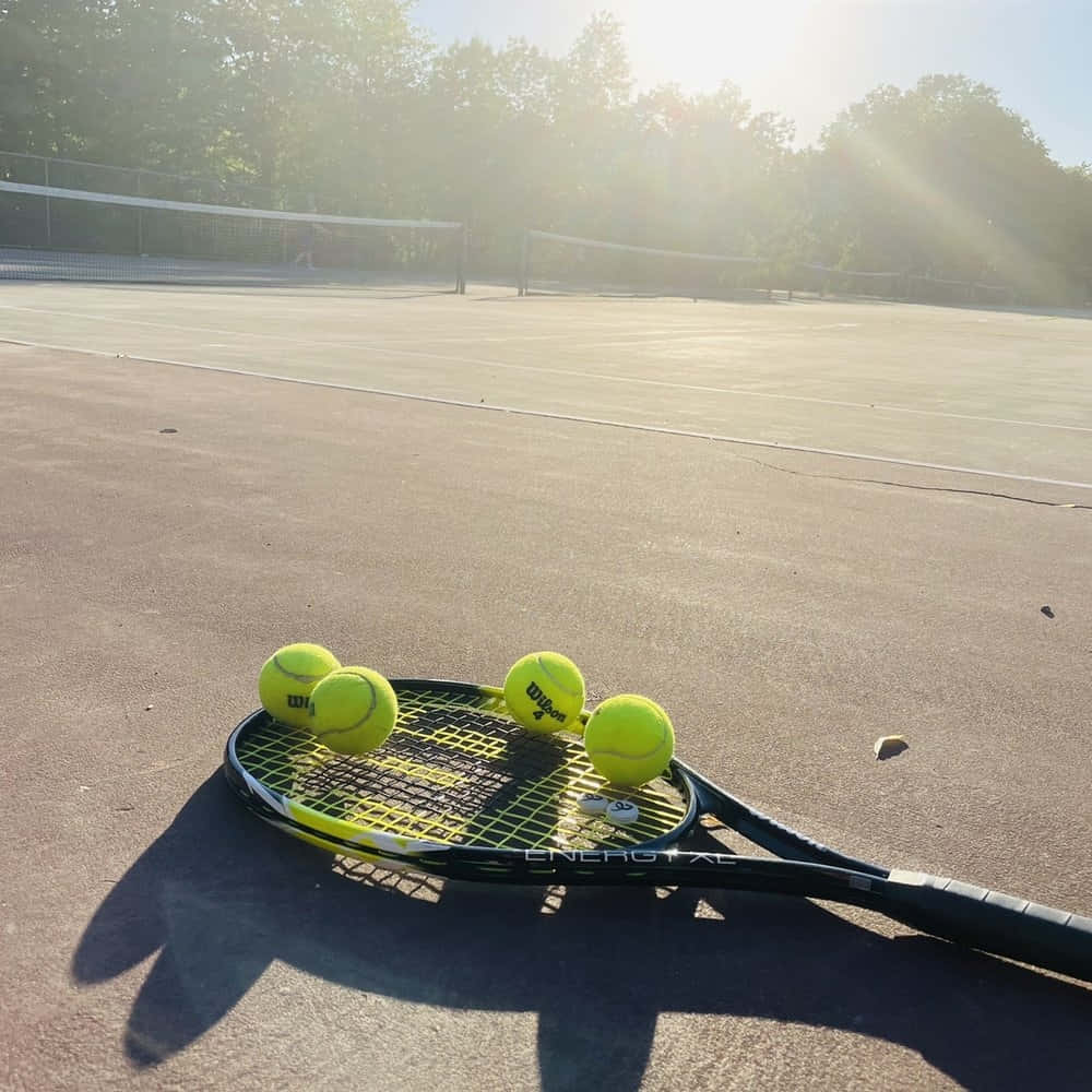 Sunset Tennis Court Aesthetic.jpg Wallpaper