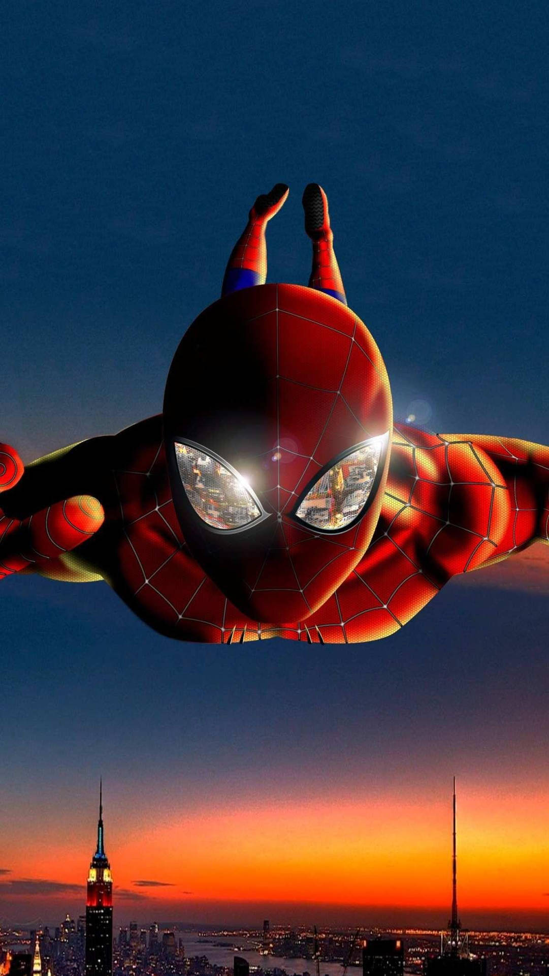 Sunset View Spider Man Iphone Wallpaper