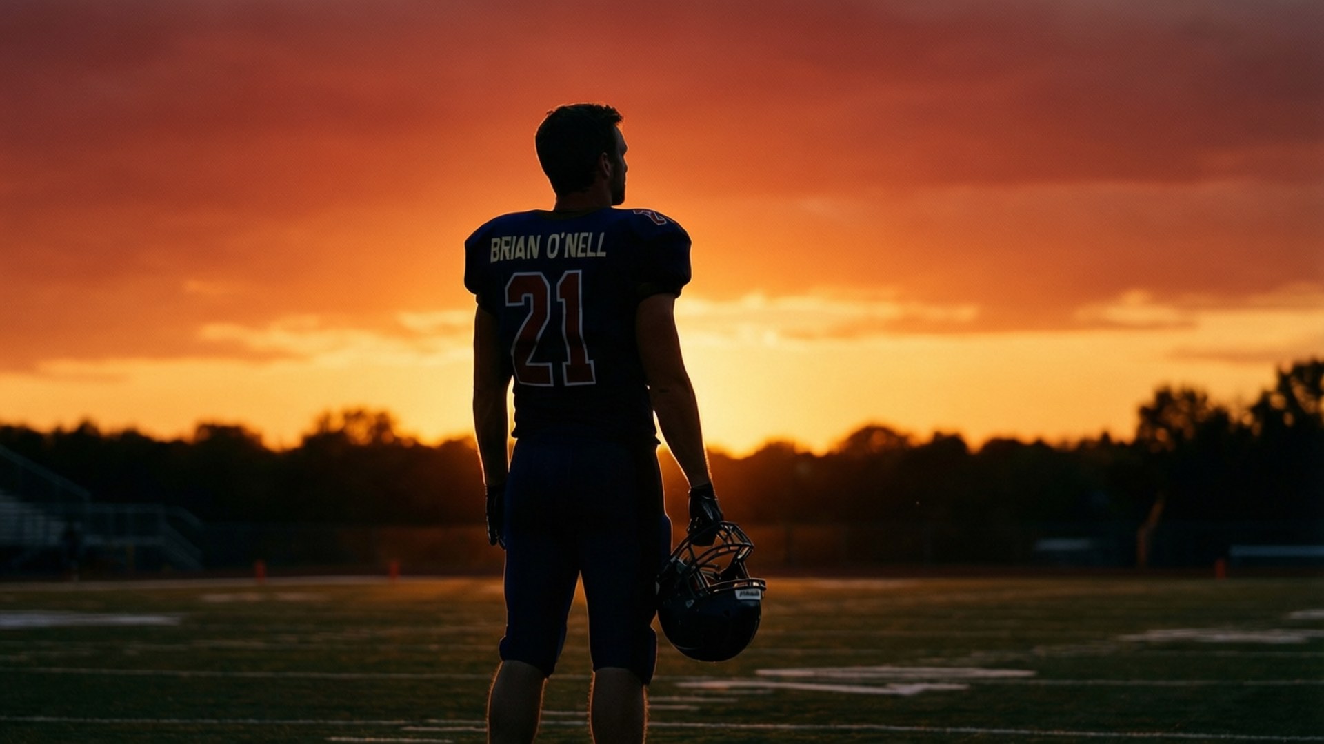 Silhouette of Brian O'Neill at sunset.