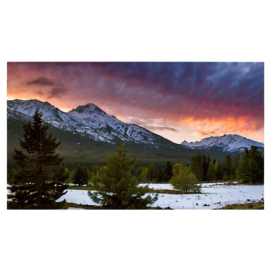 Sunset With Snow Mountains Png 65 PNG