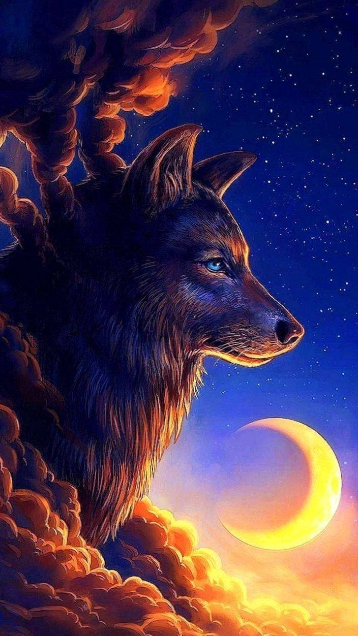 Sunset Wolf Animated Hd