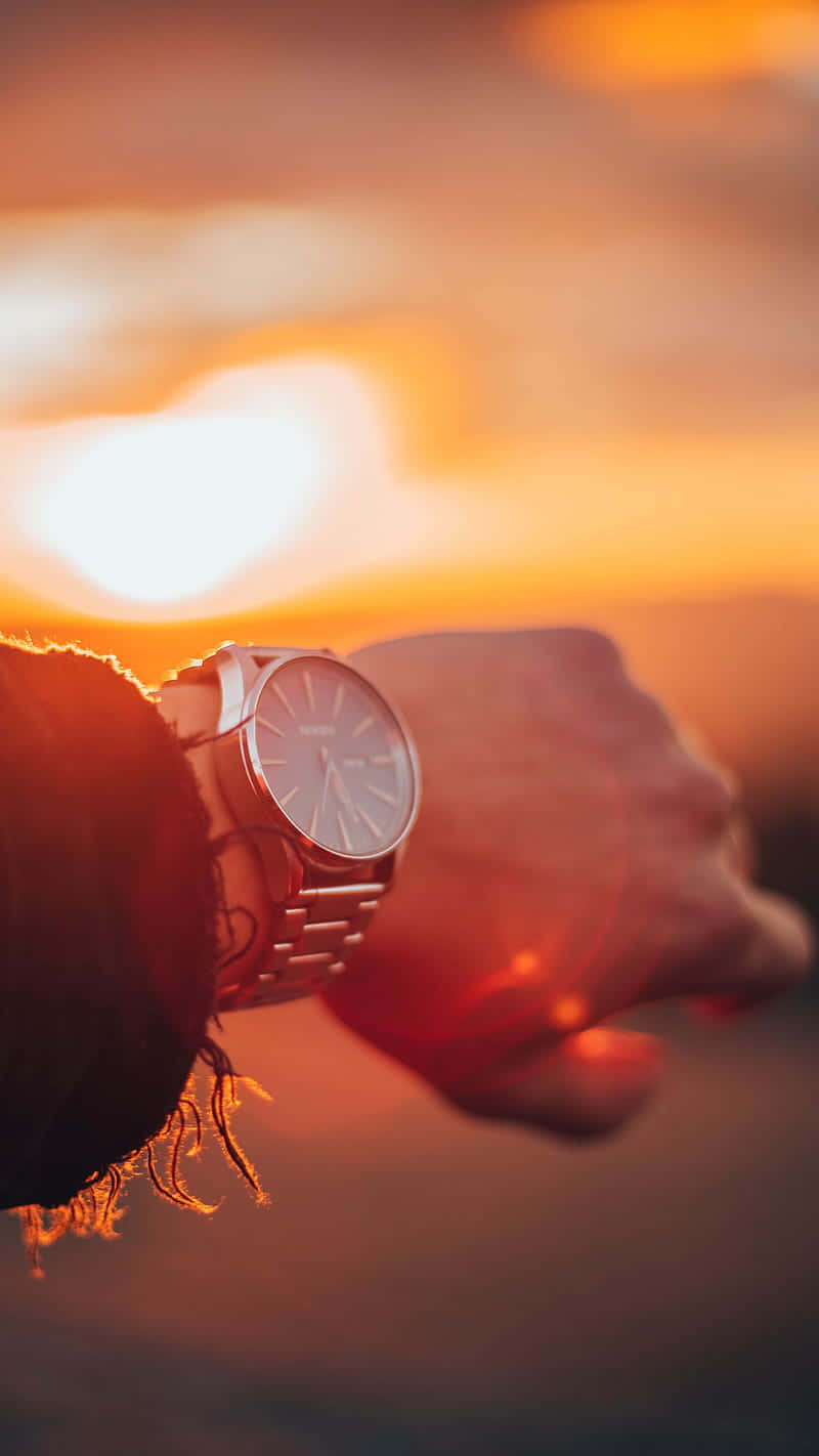 Sunset Wristwatch Glow Wallpaper
