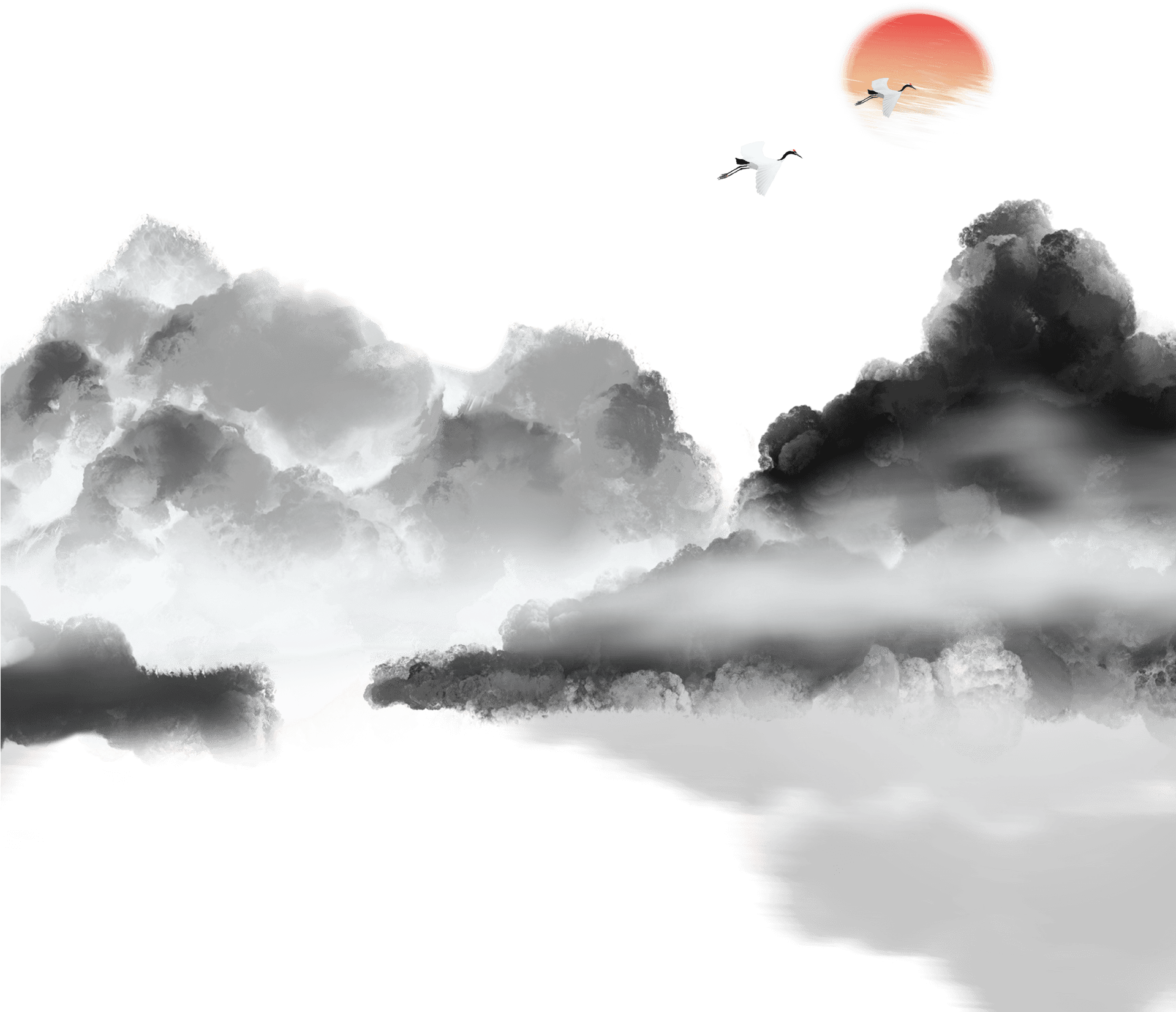 Sunset_ Above_ Clouds_with_ Bird PNG