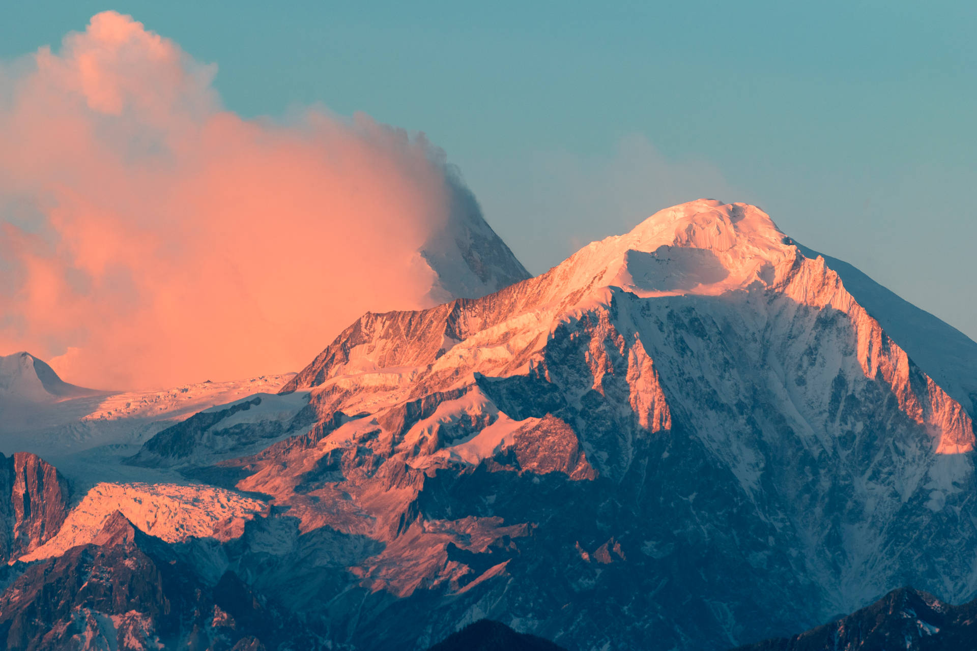 Sunset_ Alpen Glow_on_ Mountain_ Peaks SVG