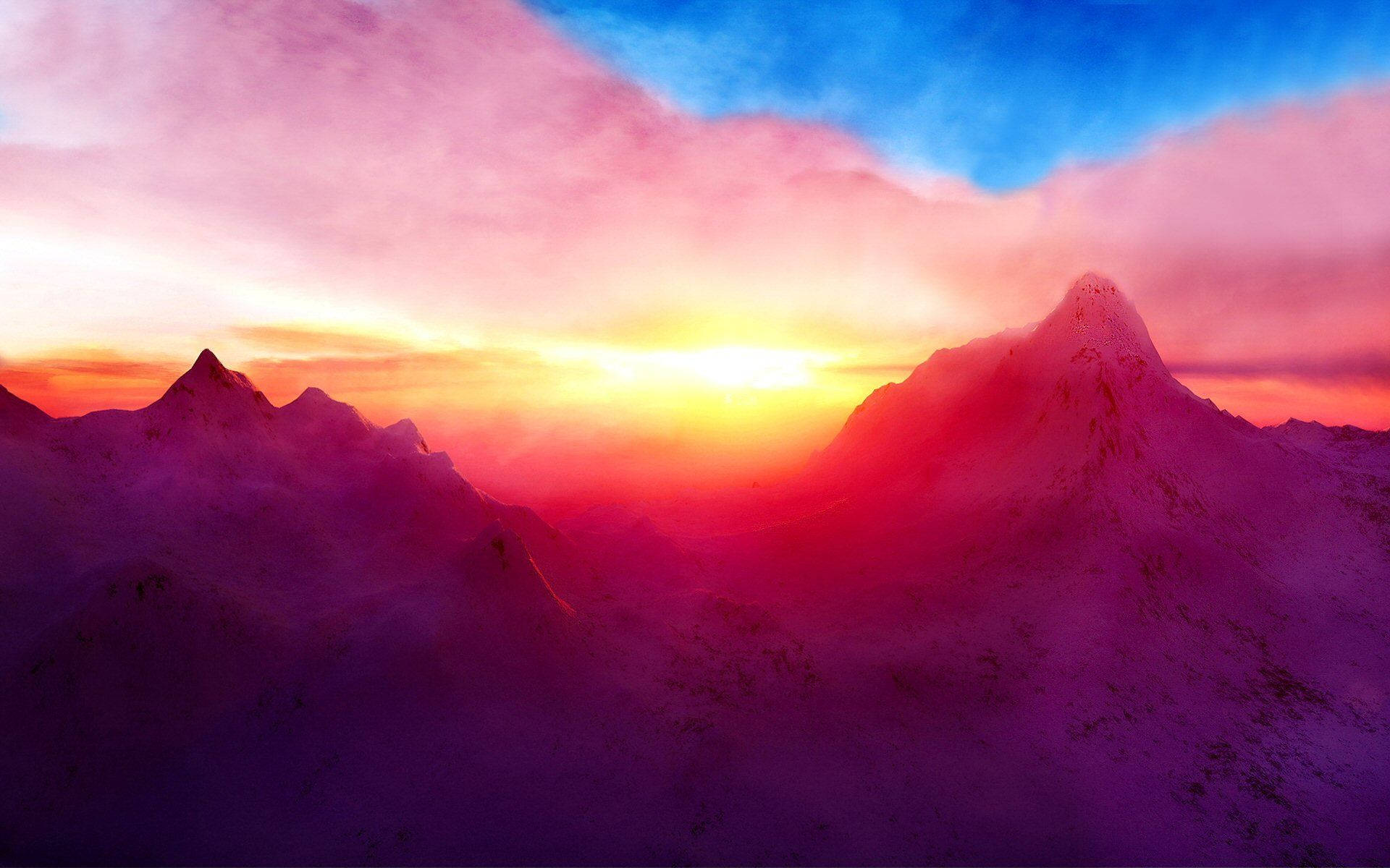 Sunset_ Mountain_ Peaks_ Glow SVG