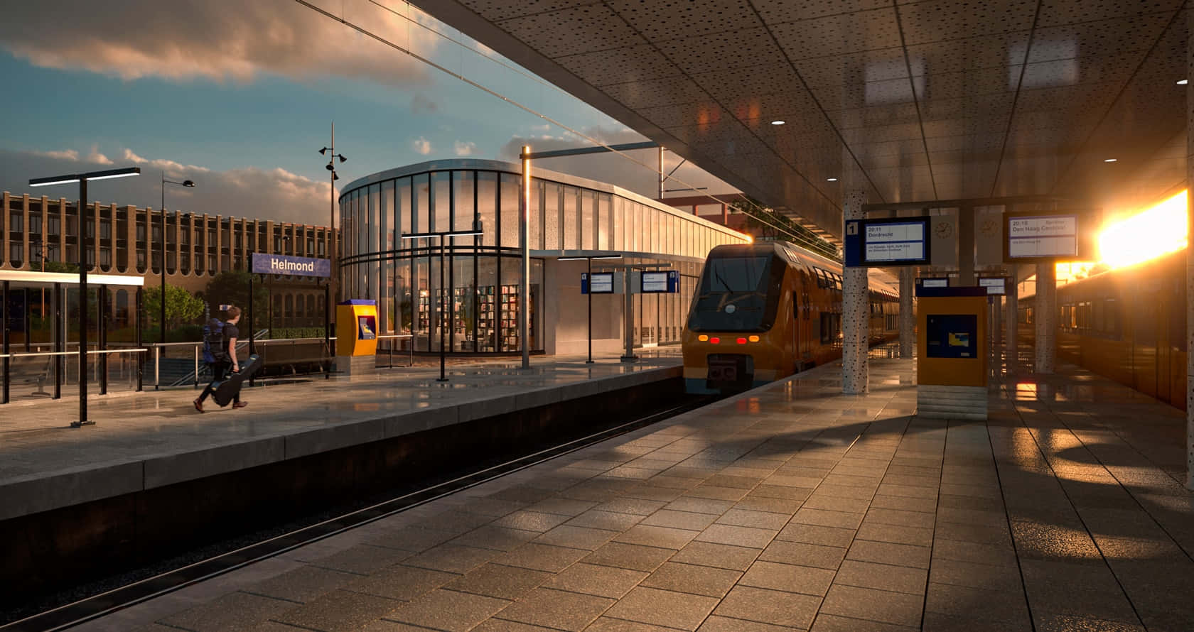 Sunsetat Helmond Train Station Wallpaper