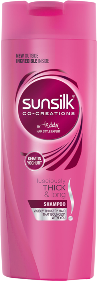 Sunsilk Co Creations Thick Long Shampoo Bottle PNG
