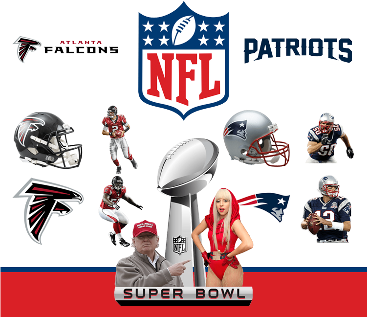 Super Bowl Falconsvs Patriots Collage PNG
