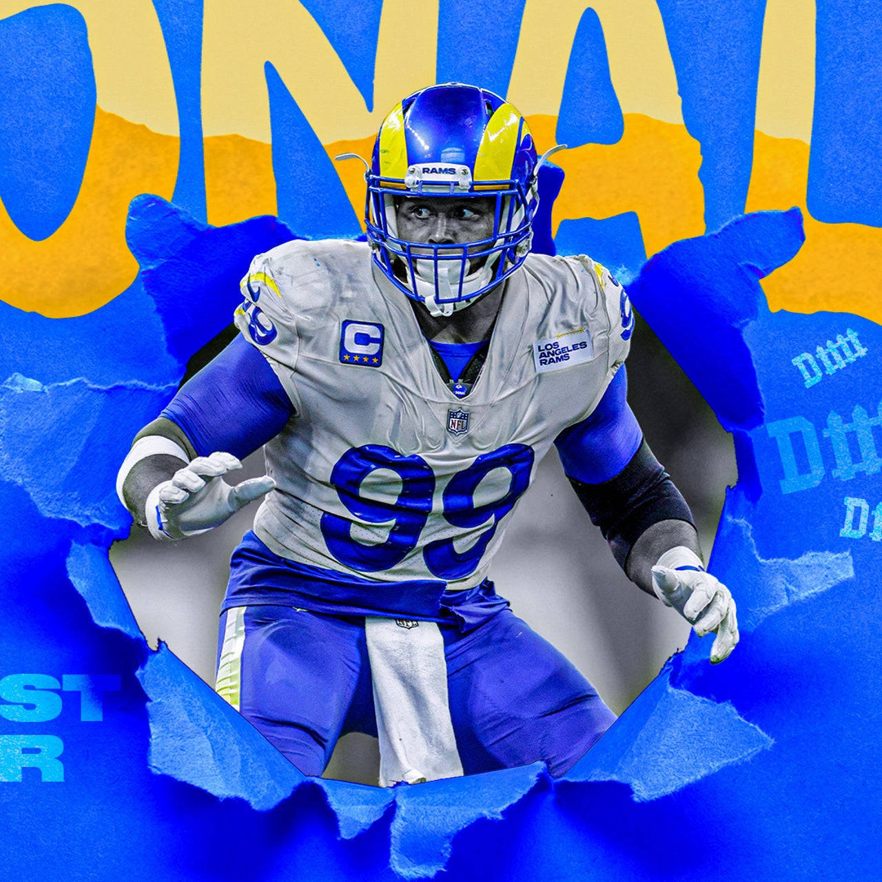 Download Super Bowl Los Angeles Rams Aaron Donald Poster Wallpaper