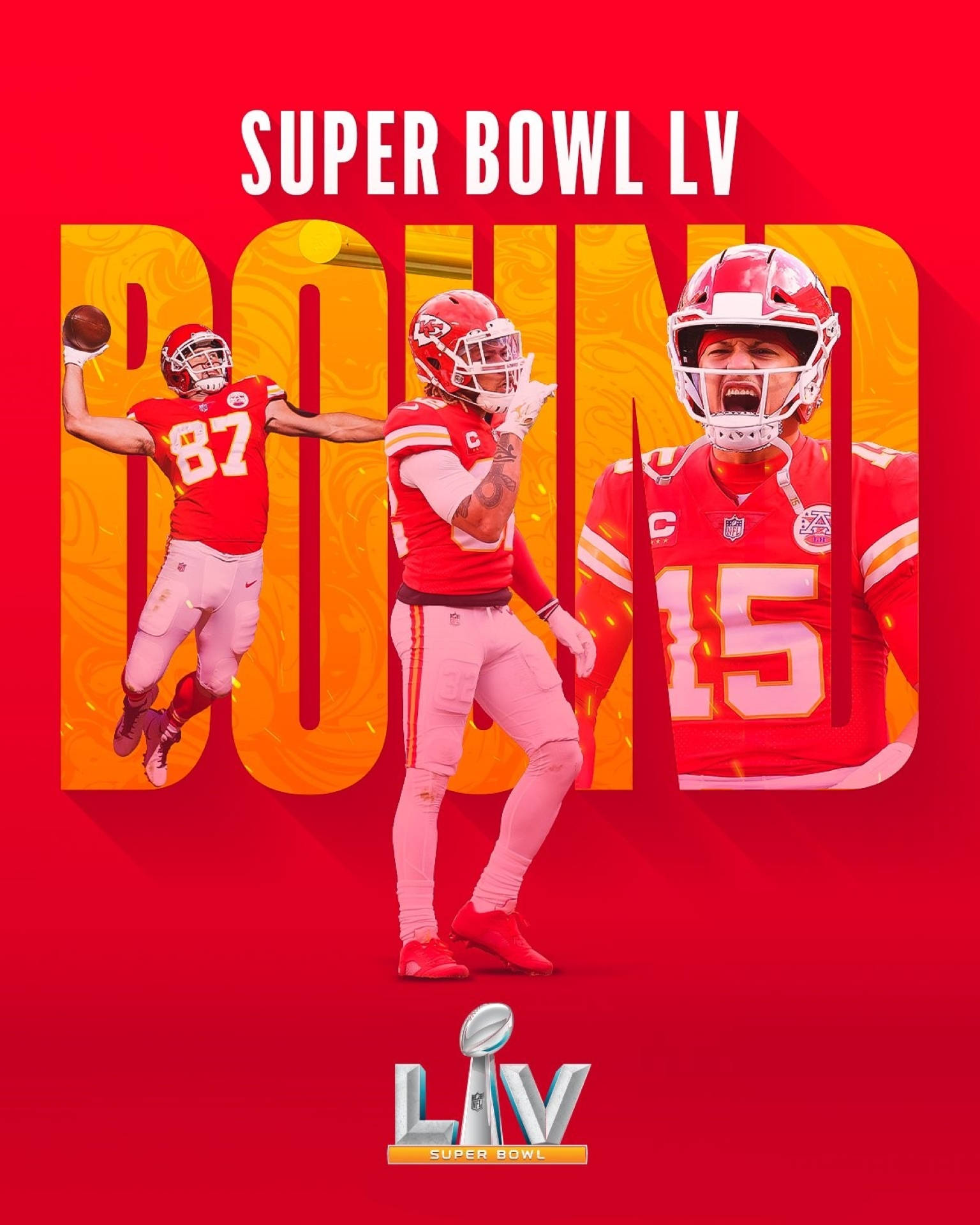 Super Bowl LV Kansas Chiefs Poster Wallpaper