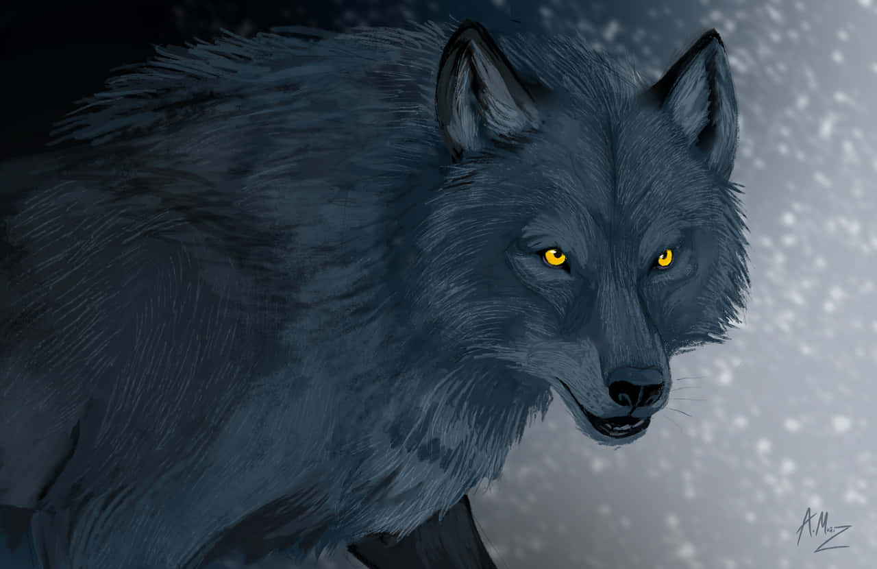 Supercooler Wolf Mit Wilden Augen Wallpaper