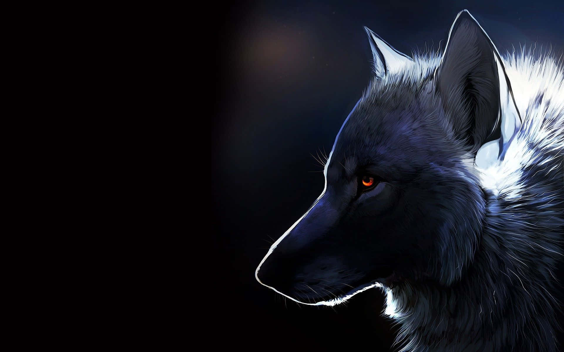 Heulendunter Dem Sternenklaren Nachthimmel – Super Cooler Wolf Wallpaper