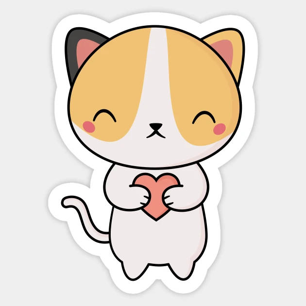 Download Super Cute Cat Holding Kawaii Heart Wallpaper | Wallpapers.com