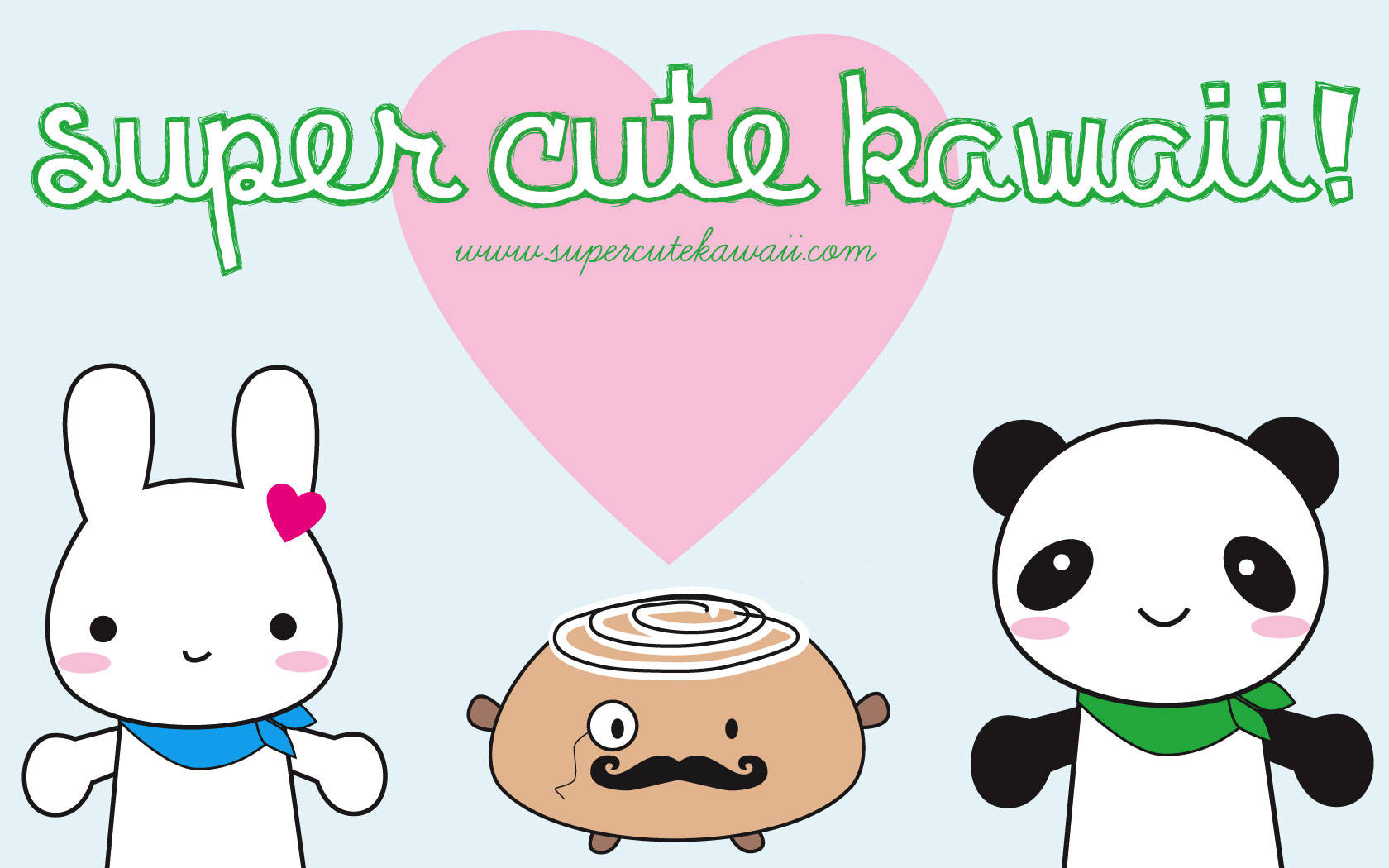 Super Schattige Kawaii Personages Achtergrond